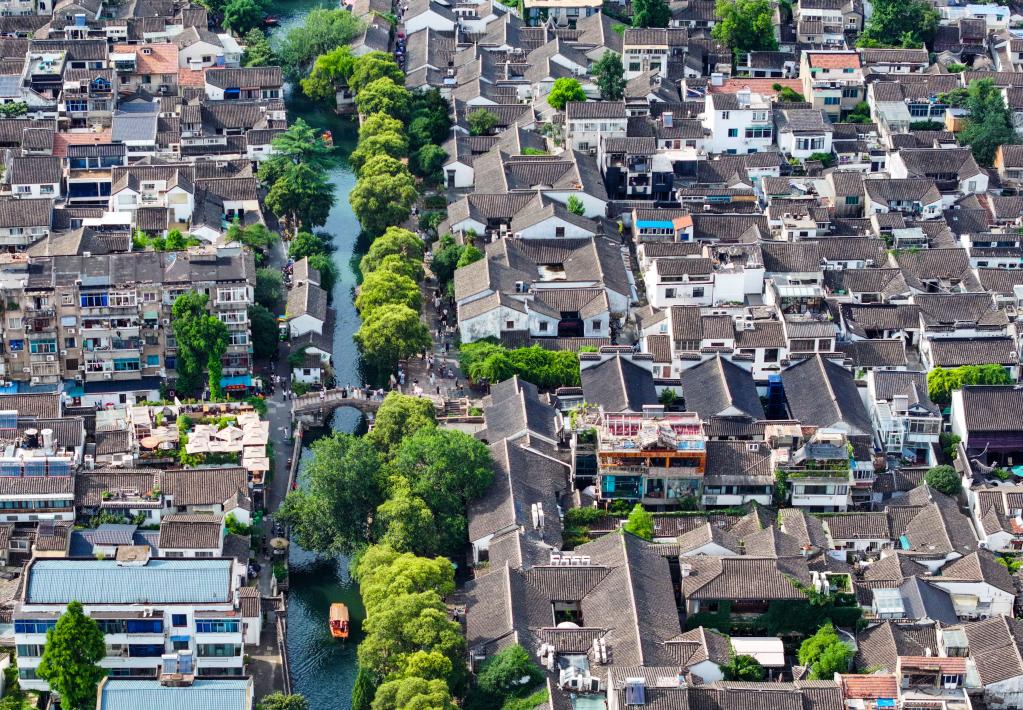 View of historic and cultural block of Pingjiang Road in east China's Suzhou