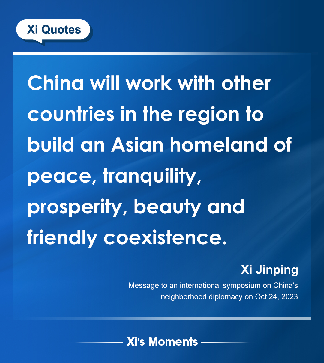 Xi on China's neighborhood diplomacy