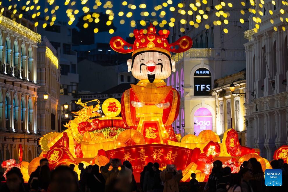 Light decorations seen before Chinese Lunar New Year in Macao