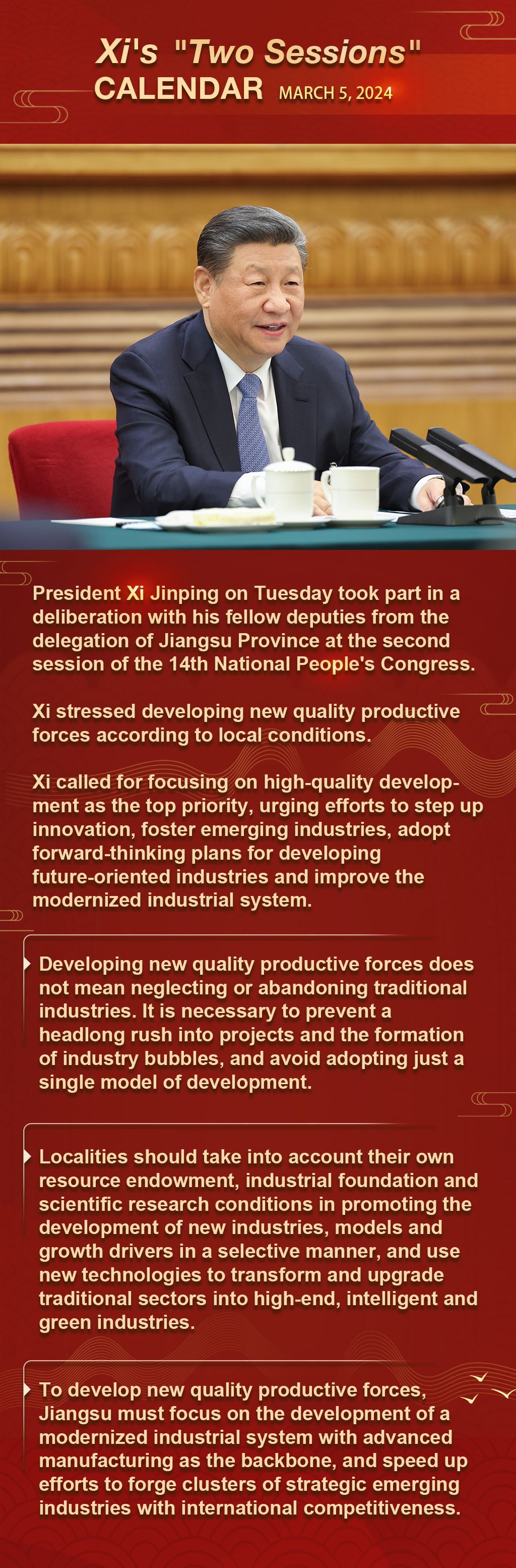 Xi's "Two Sessions" Calendar: Xi takes part in deliberation at annual national legislative session