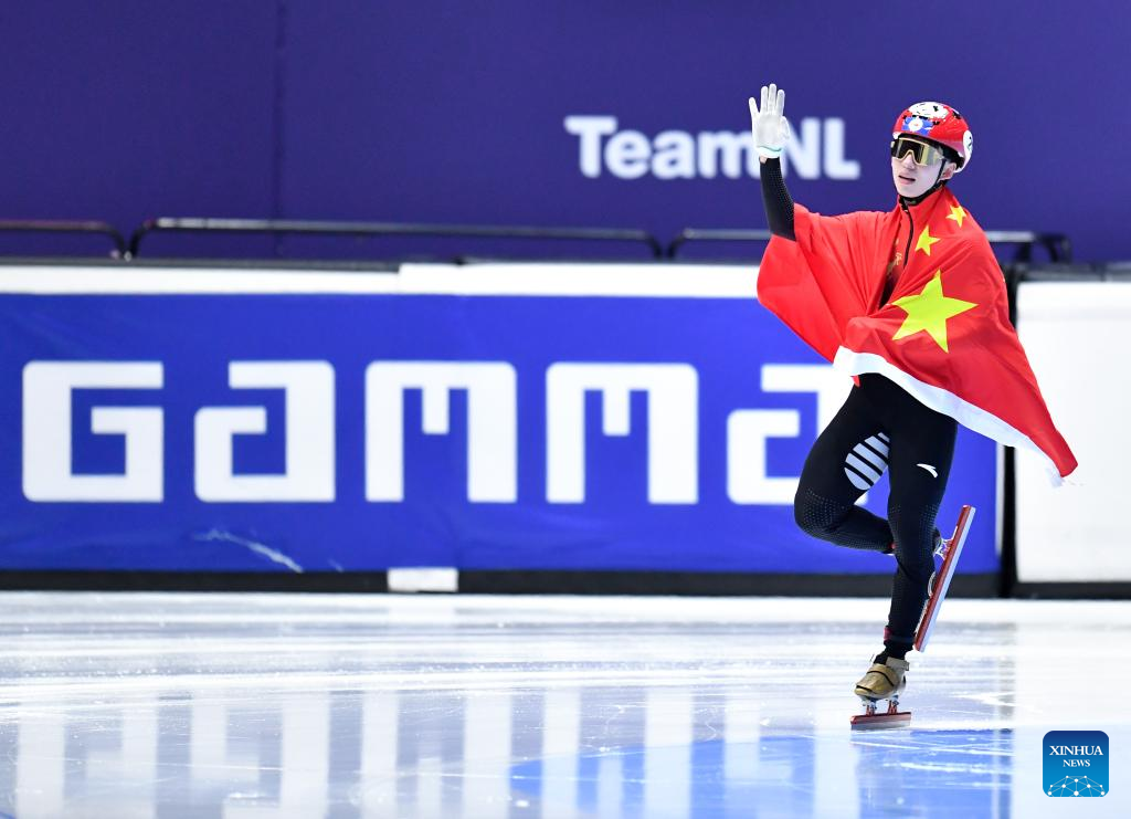 Lin Xiaojun wins 500m gold at short track speed skating worlds