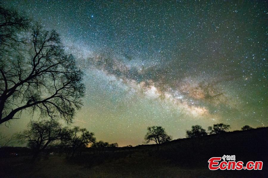 Night landscape against stunning Milky Way in N China