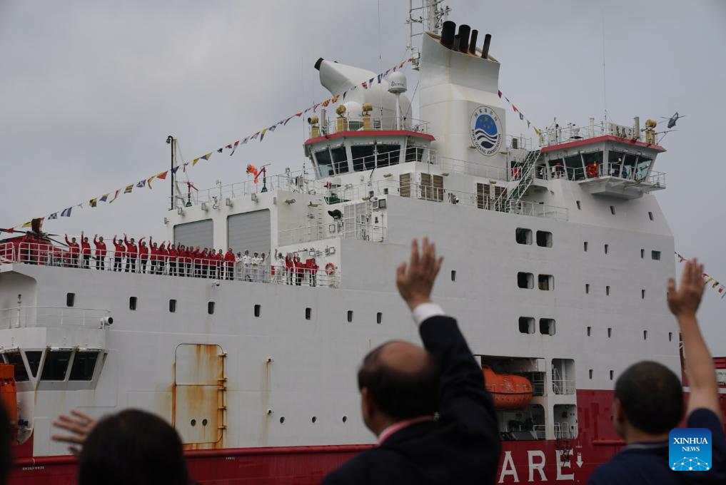 China's first homegrown polar icebreaker Xuelong 2 arrives in Hong Kong