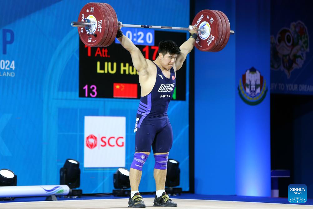 China's Liu Huanhua refreshes men's 102kg world records at IWF World Cup