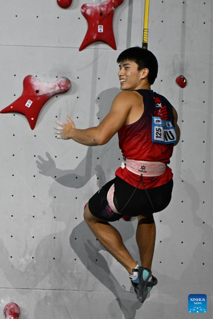 Speed climbing gold, Asian record for China's Wu at World Cup