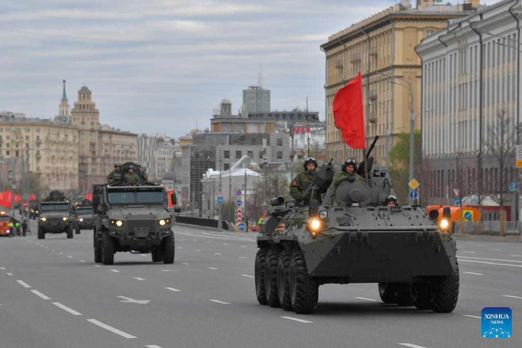 Rehearsal for Victory Day military parade held in Moscow