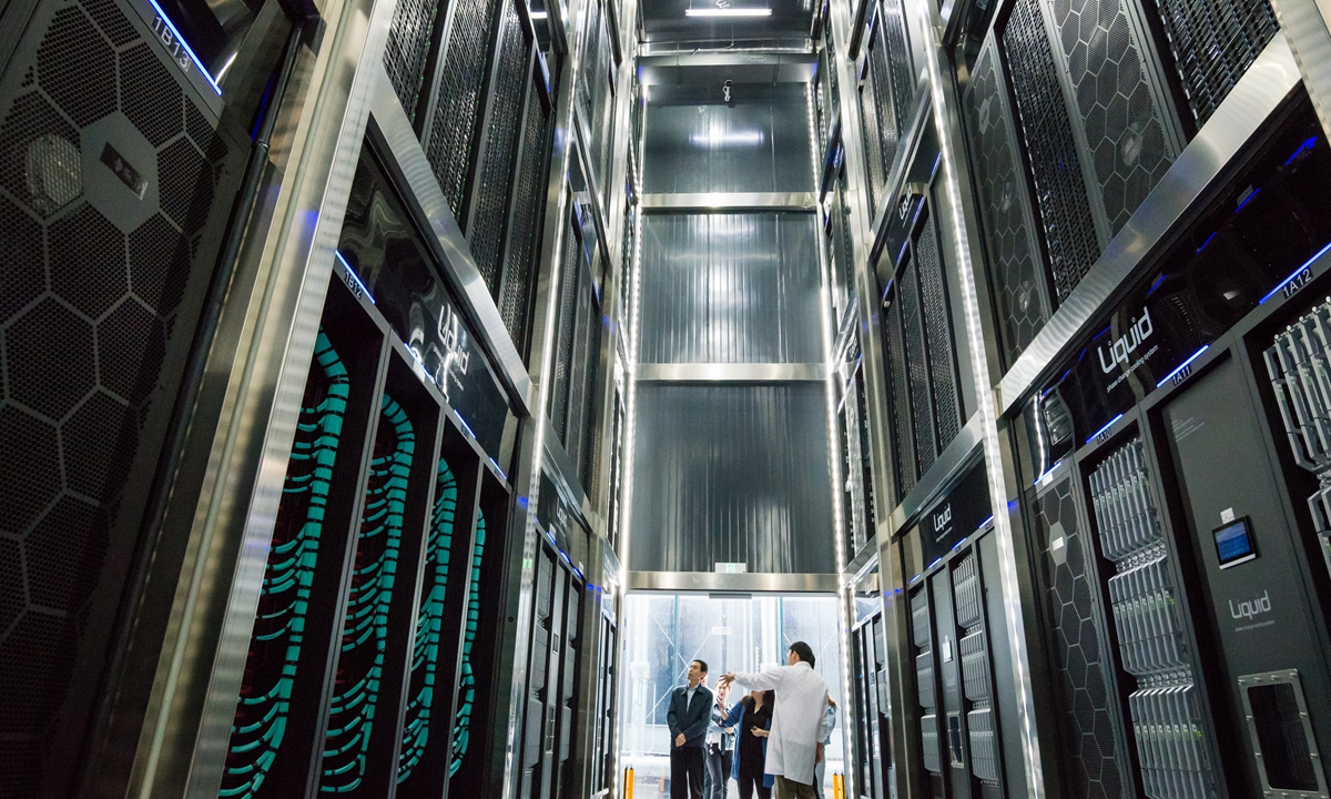 An inside view of Chaohu Mingyue supercomputer at the Advanced Computing Center in Hefei, East China