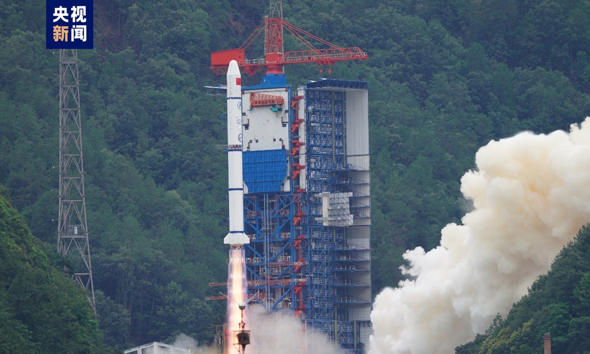 China successfully launches the Space Variable Objects Monitor, a space science satellite co-developed by China and France, to its preset orbit at the Xichang Satellite Launch Center in Southwest China's Sichuan Province on June 22, 2024. Photo: CCTV News