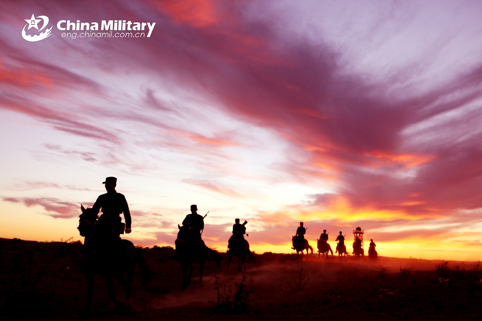 Border defenders patrol by riding horses