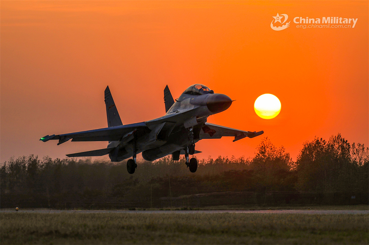 Fighter jet takes off for training