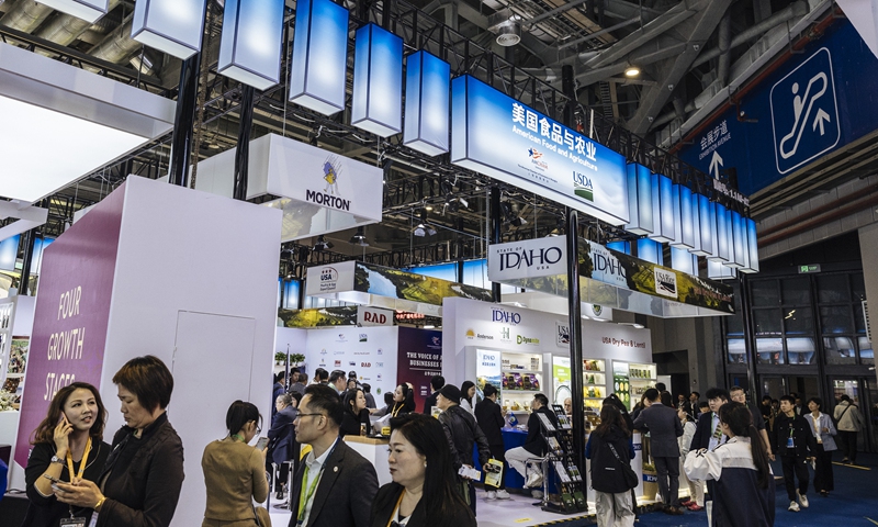 An exhibition features US agricultural products at the 7th CIIE in Shanghai on November 6, 2024. Photo: Li Hao/GT