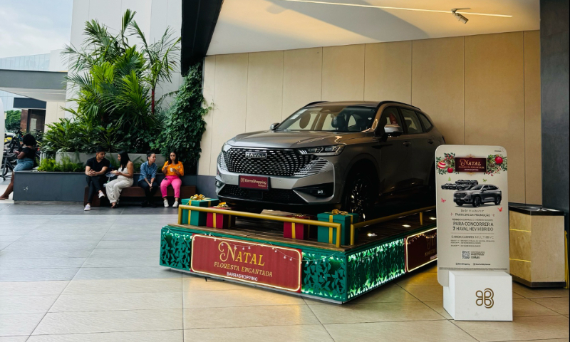 A Haval H6 hybrid electric vehicle is on display outside the Barra Shopping mall in Rio de Janeiro, Brazil on November 19, 2024. Photo: Wang Cong/GT 