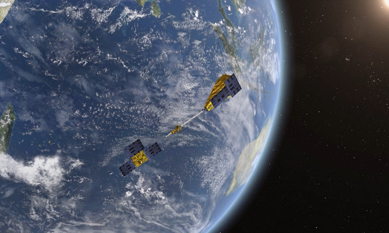 A diagram showing Macao Science-1 satellites in orbit  Photo: Courtesy of Zhang Keke 