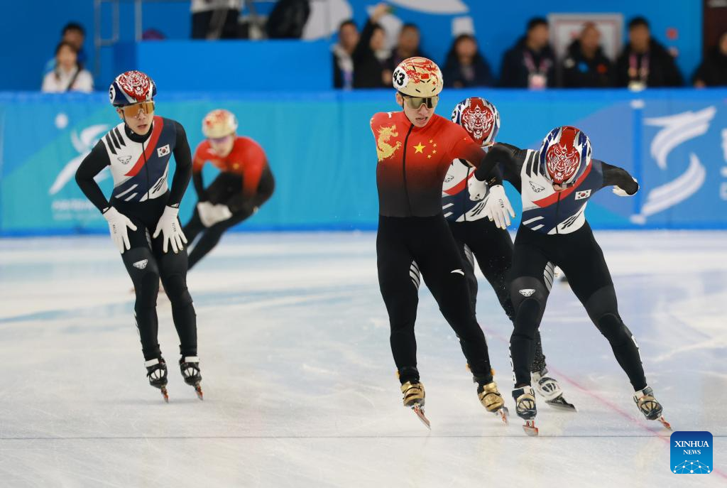 Highlights of short track speed skating at Asian Winter