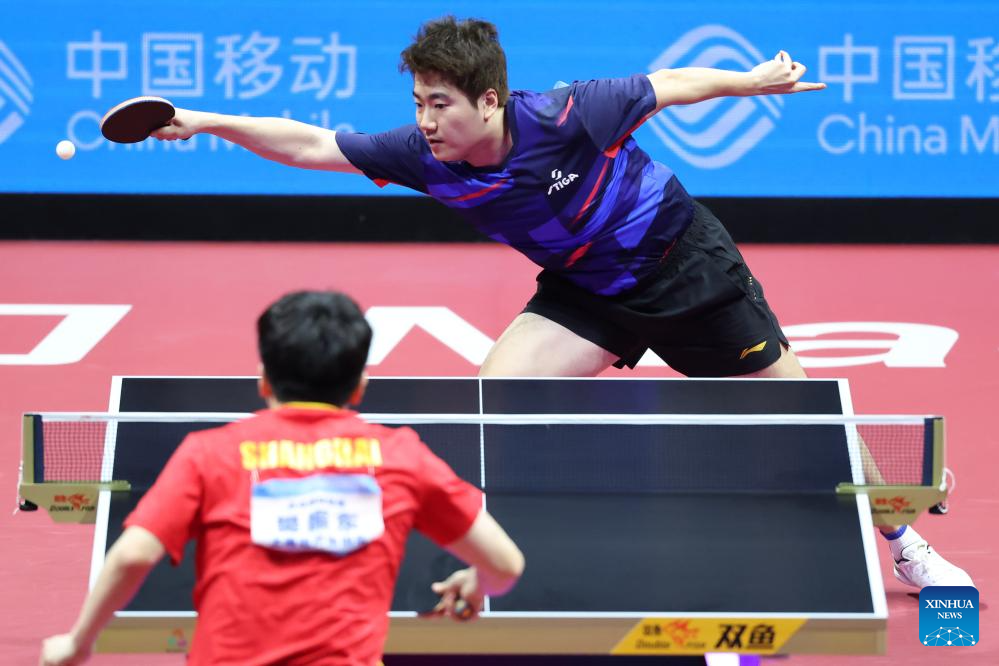 15th National Games: men's team quarterfinal match of table tennis