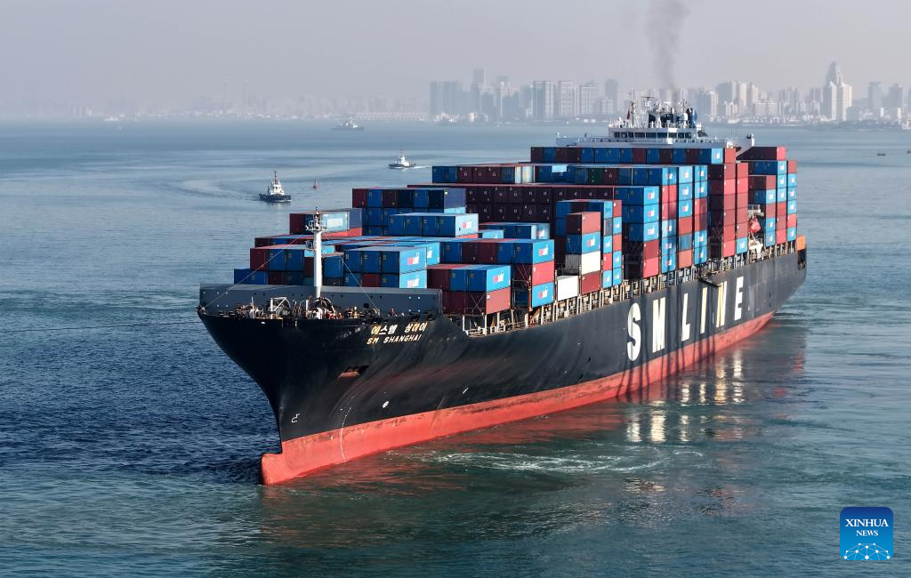 A glimpse of Qingdao Port in China's Shandong