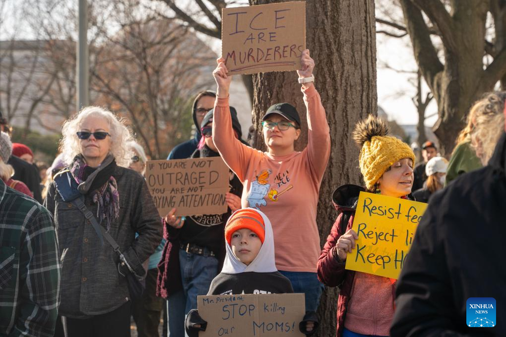 People protest against U.S. Immigration and Customs Enforcement in Washington, D.C.