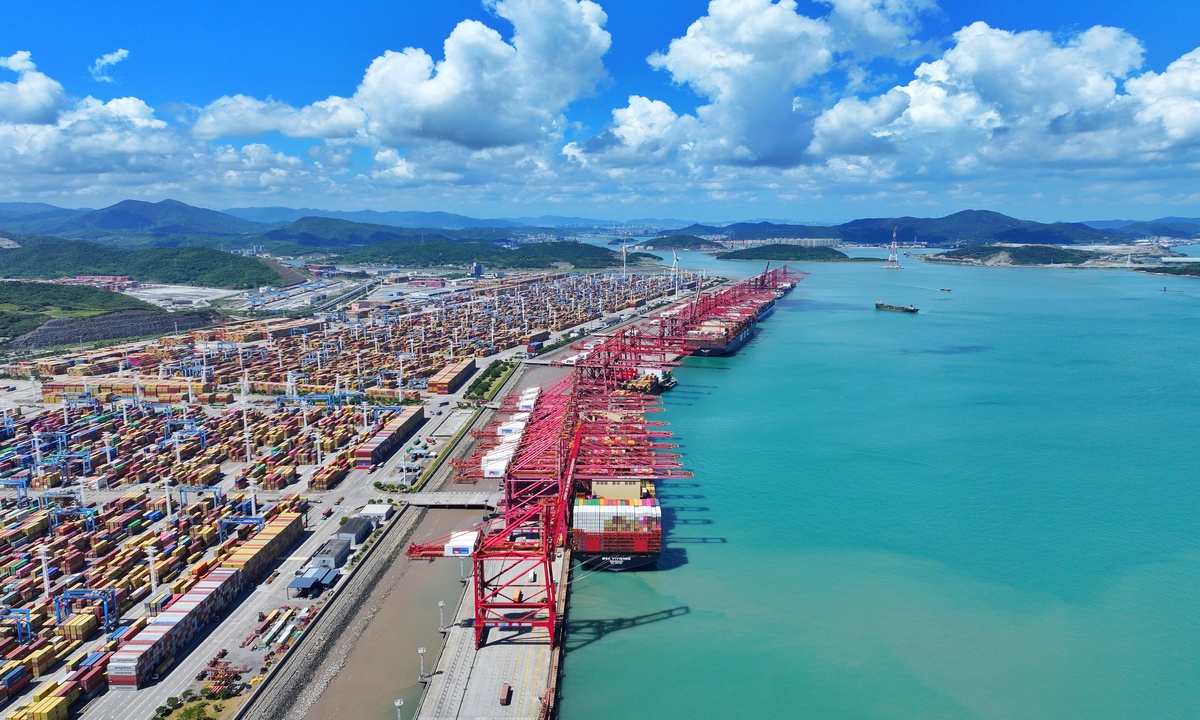 An aerial view of the Chuanshan port area of Ningbo-Zhoushan Port in East China's Zhejiang Province, on January 5, 2026. Photo: Courtesy of Ningbo-Zhoushan Port Group Co