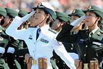 Female soldiers add color to military parades