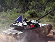 PLA type 96A tanks race in "Tank biathlon" in Moscow