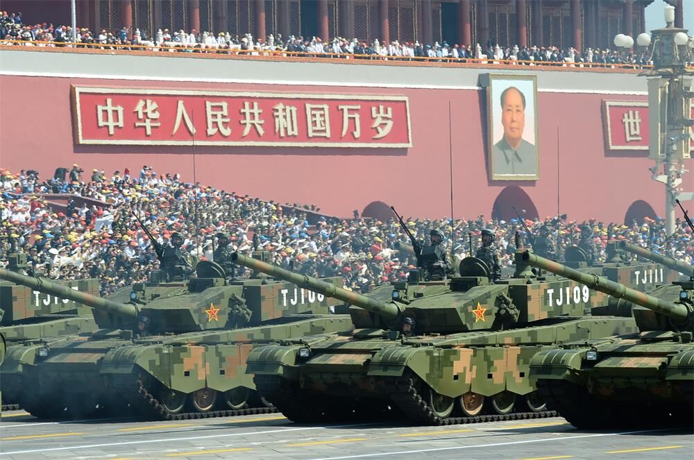 A total of 27 armament formations march forward in V-Day parade. 84% have never been displayed before