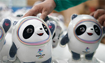 Porcelain figures of Beijing 2022 mascots made in Dehua, SE China’s Fujian Province