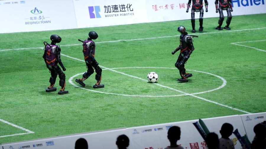 Humanoids play football: China's first autonomous 3v3 robot match