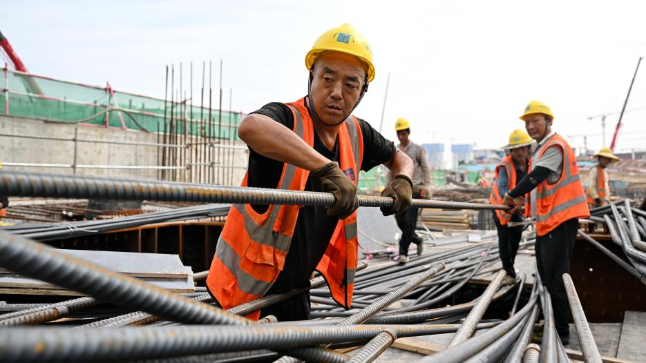 Xiong'an-Xinzhou high-speed railway under construction in China's Hebei