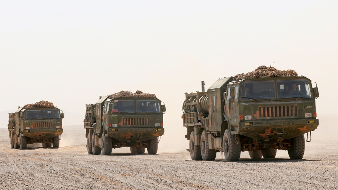 Ground-to-air missile systems fire in training