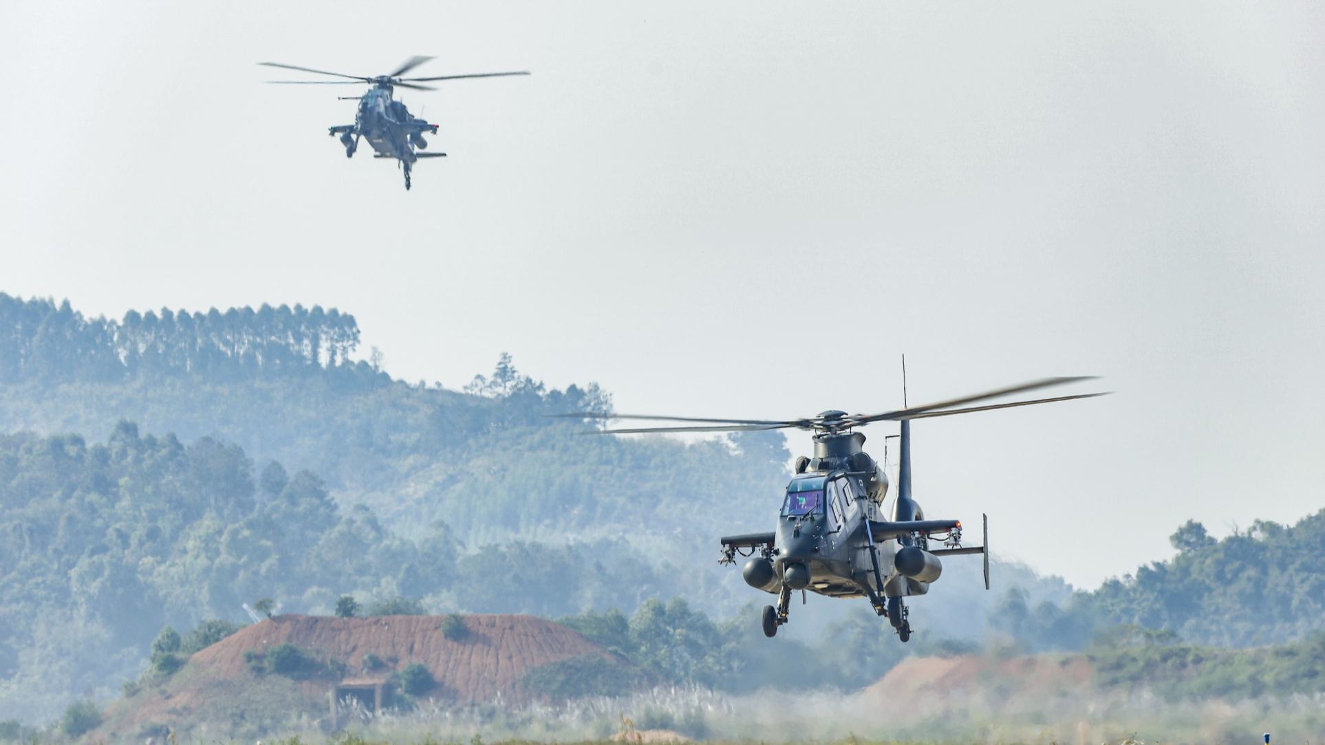 PLA Army helicopters participate in flight training