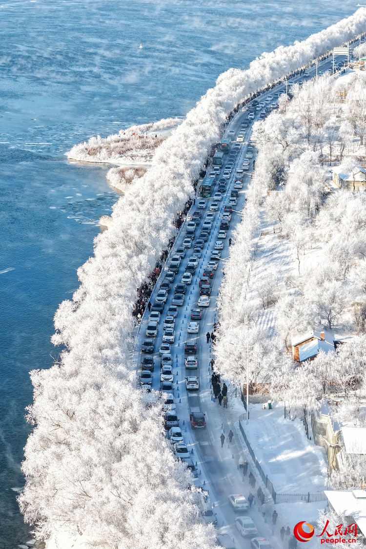 Rime ice scenery draws tourists to NE China's Jilin