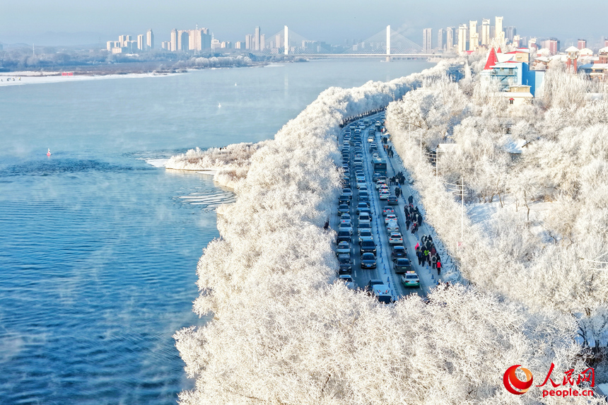 Rime ice scenery draws tourists to NE China's Jilin