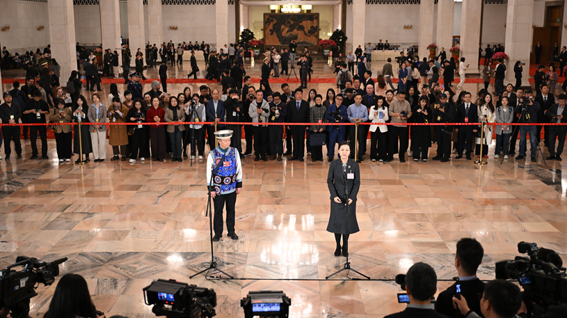 NPC deputies attend group interview ahead of closing meeting of annual session