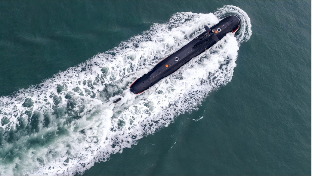 Submarine in maritime training