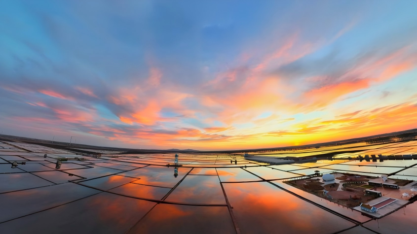 Scenery of sunset glow in Fujin, China's Heilongjiang