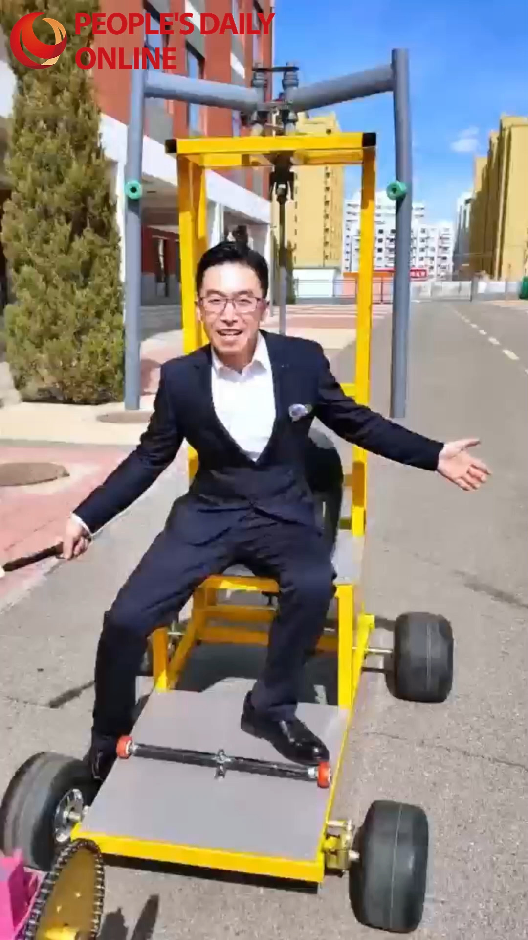 Teacher builds fleet of DIY workout vehicles to exercise on the move