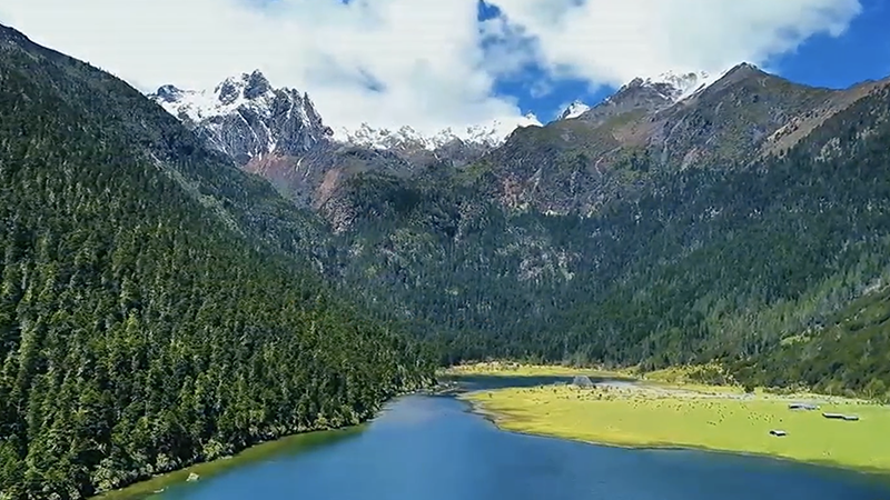 Discover Wudi Lake in Shangri-La, a blue-green jade cradled by snowy mountains