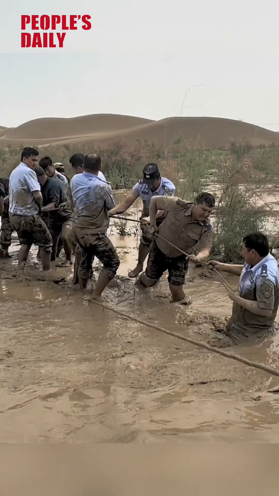 Police officers rescue camel