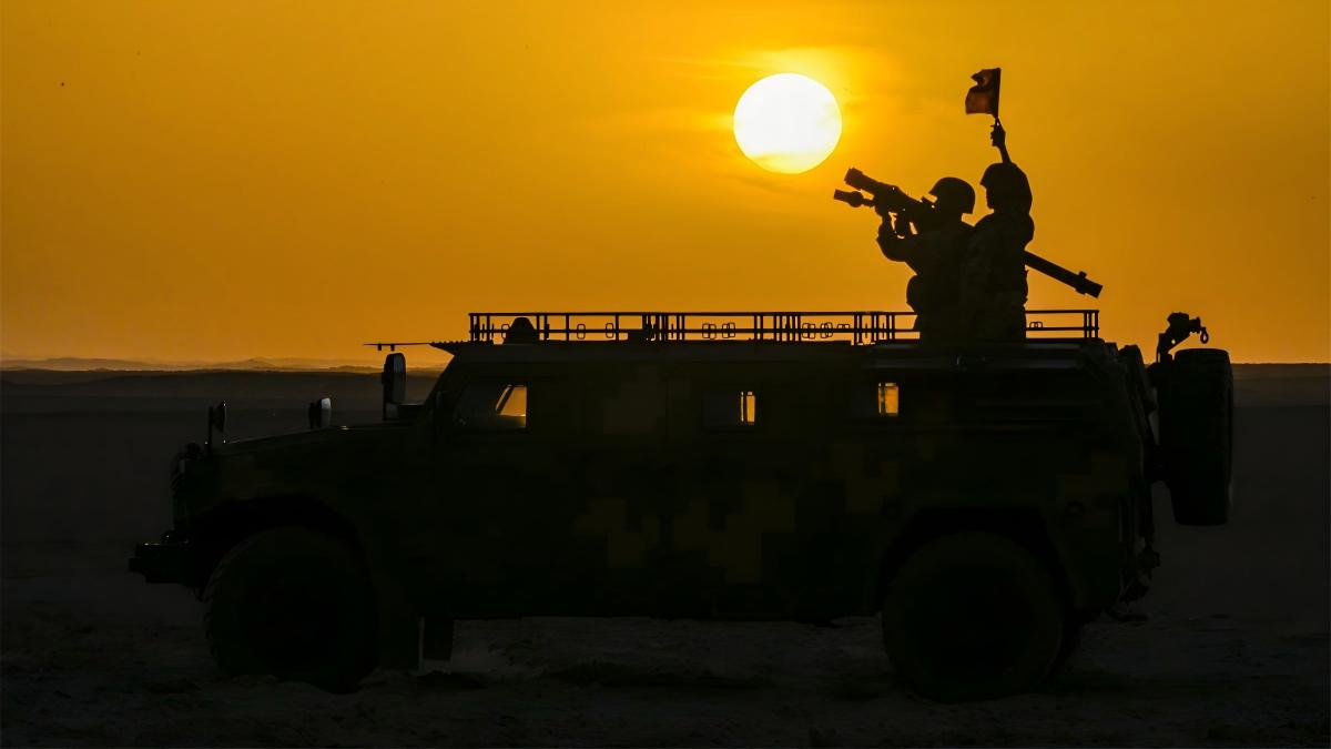Air defense troops in combat training