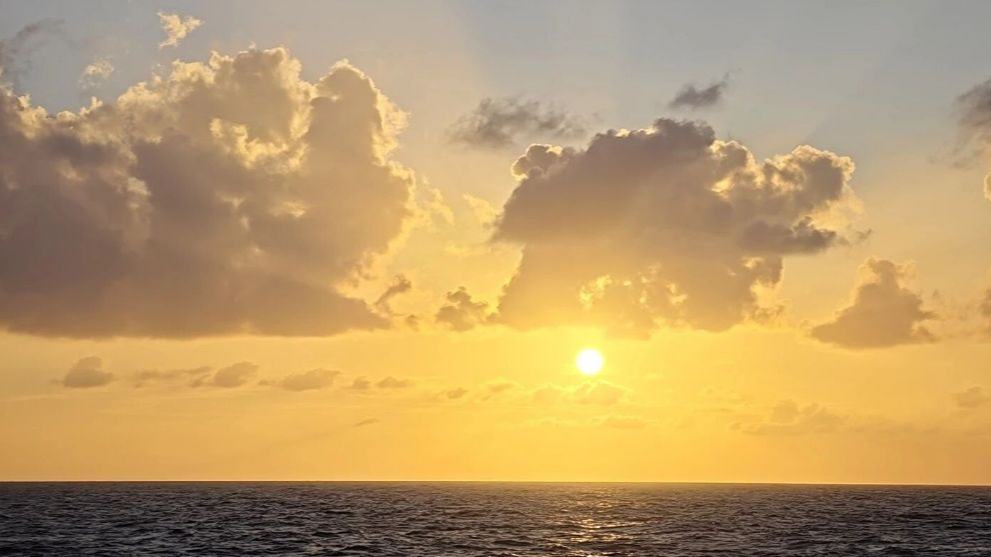 Sunset view over waters surrounding Xisha Islands, S China's Hainan