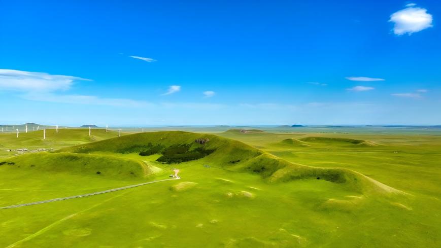 Scenery of volcano in Xilingol League, China's Inner Mongolia
