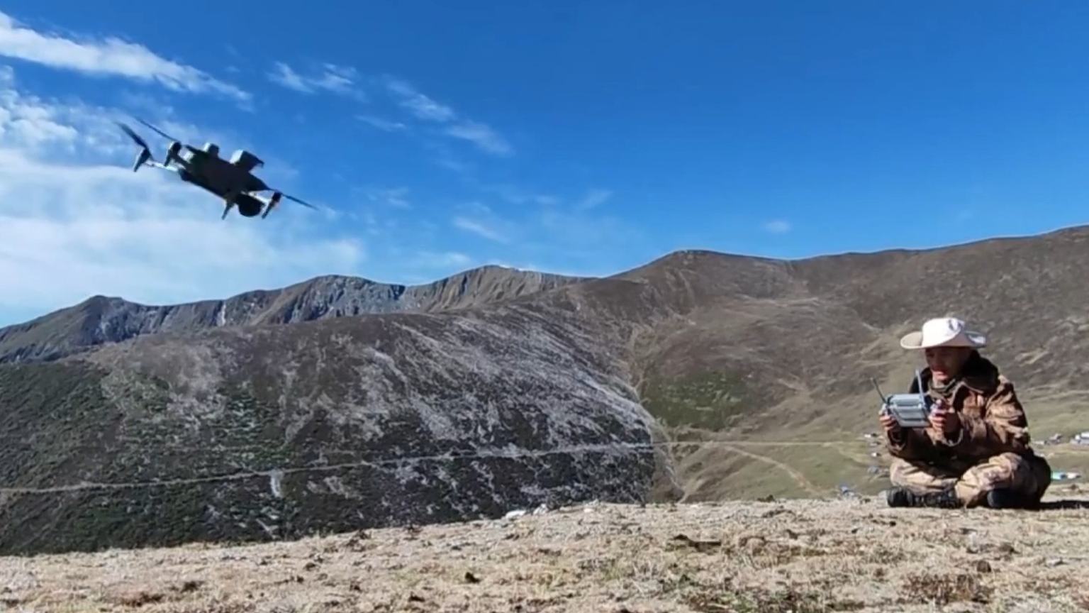 Drones patrol Shangri-La's mountains during caterpillar fungus harves