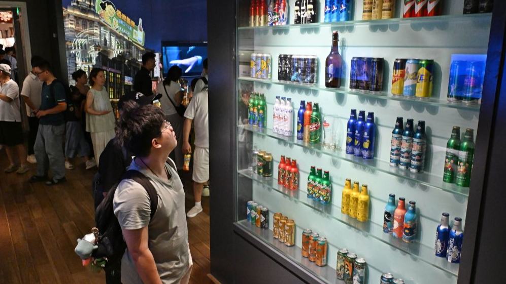 Tourists visit Tsingtao Beer Museum in China's Shandong