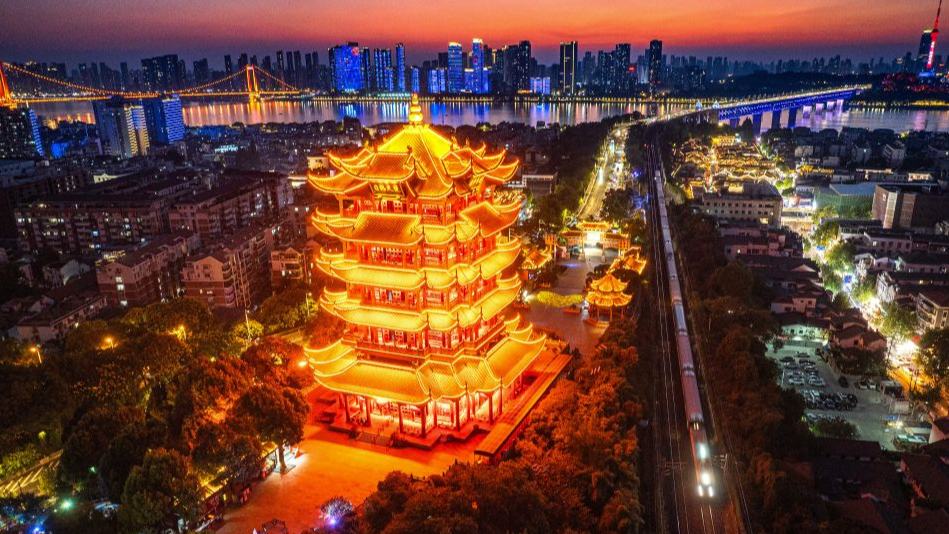 Sunset view of China's Wuhan