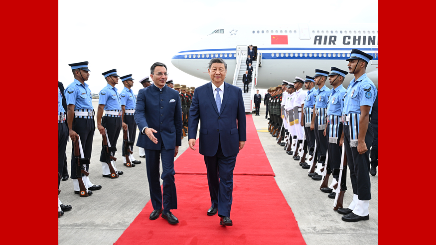 Xi lands in New Delhi for BRICS summit