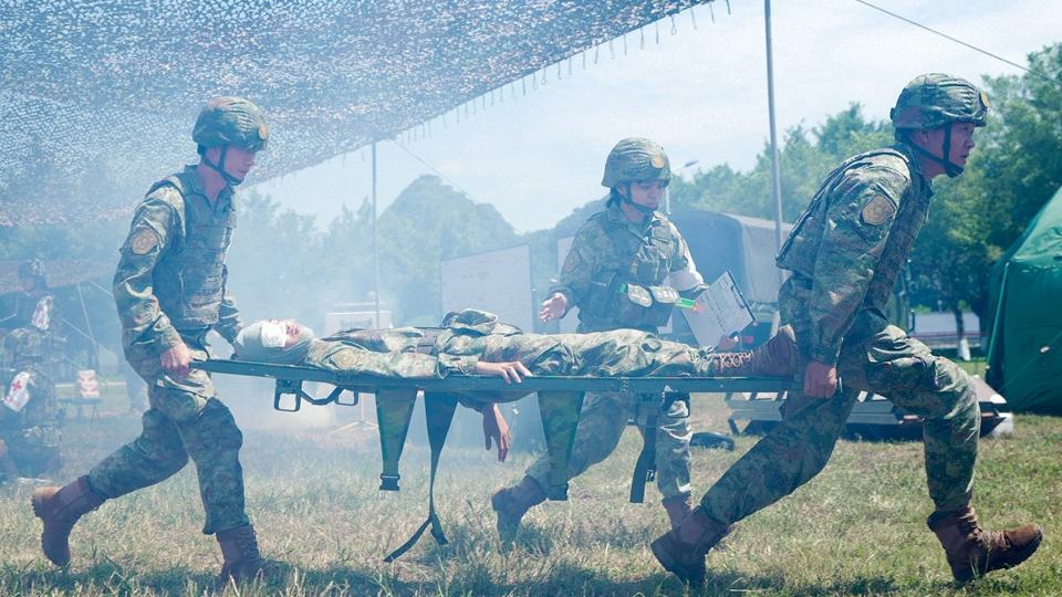 Air Force troops in medical emergency training