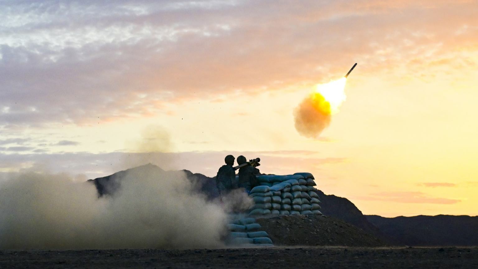 Air defense troops hold live-fire training