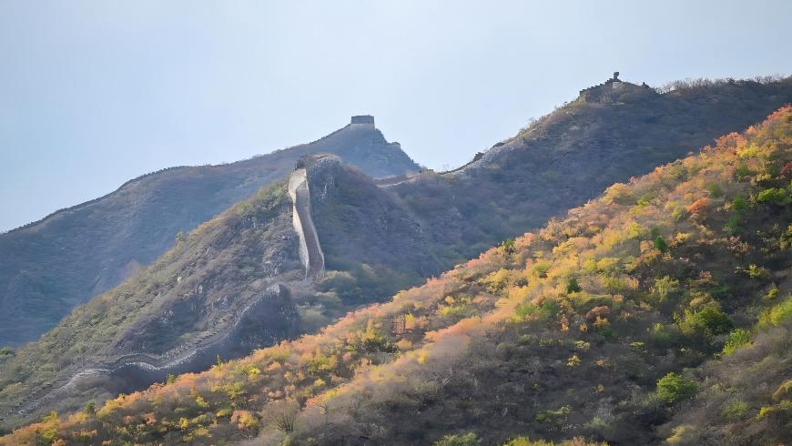 View of Xiangshuihu section of Great Wall in Beijing