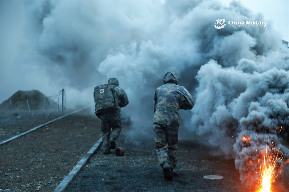 Army Troops in CBRN First Aid Exercise